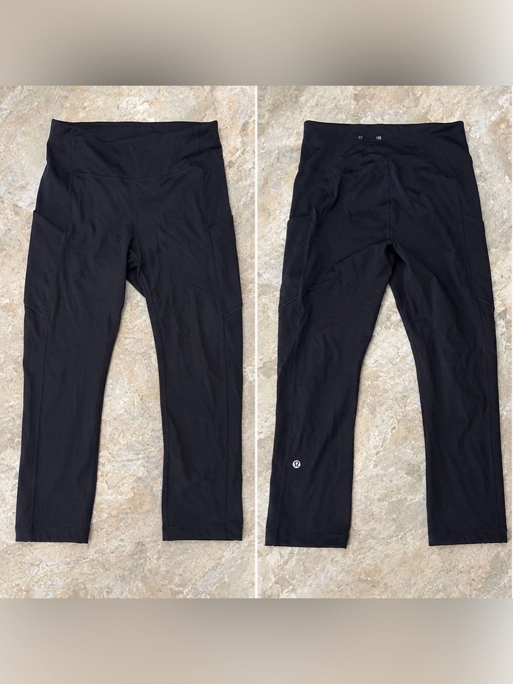 Lululemon black cropped leggings size 6
